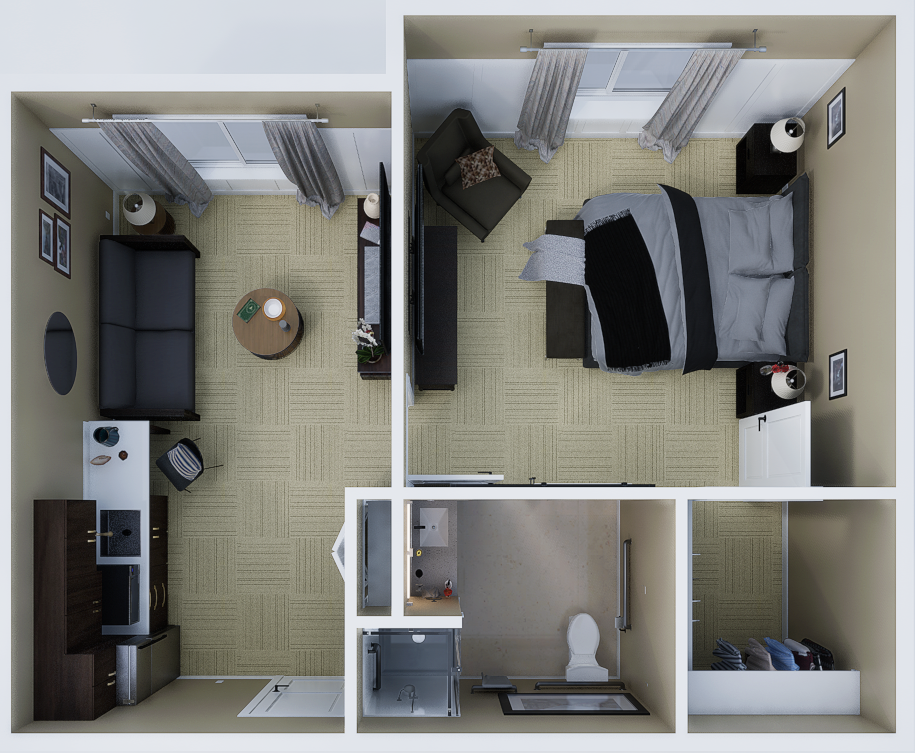 One Bedroom Suite Floor Plan