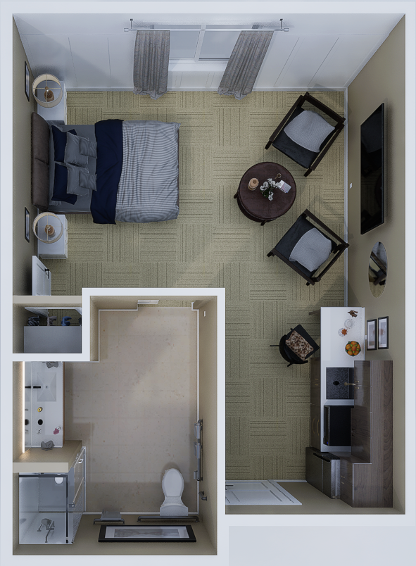 Studio Apartment Floor Plan